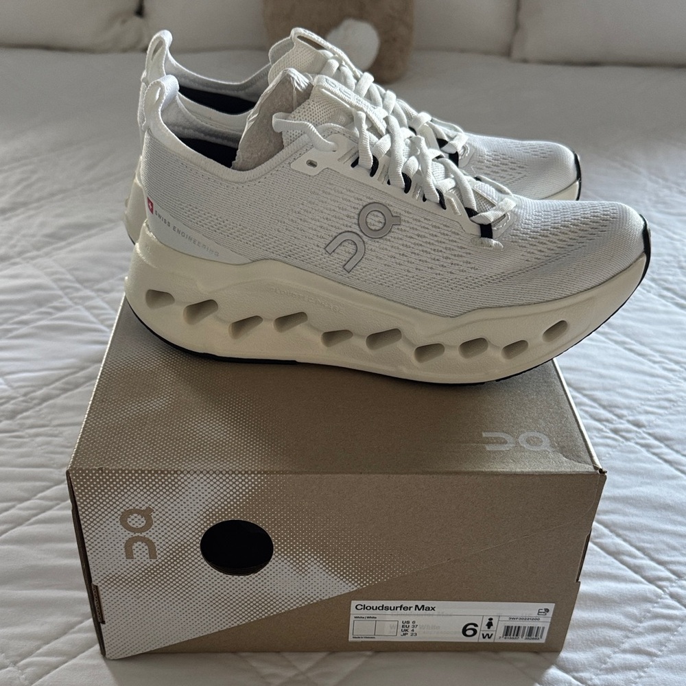 On Cloudsurfer Max White Sneakers